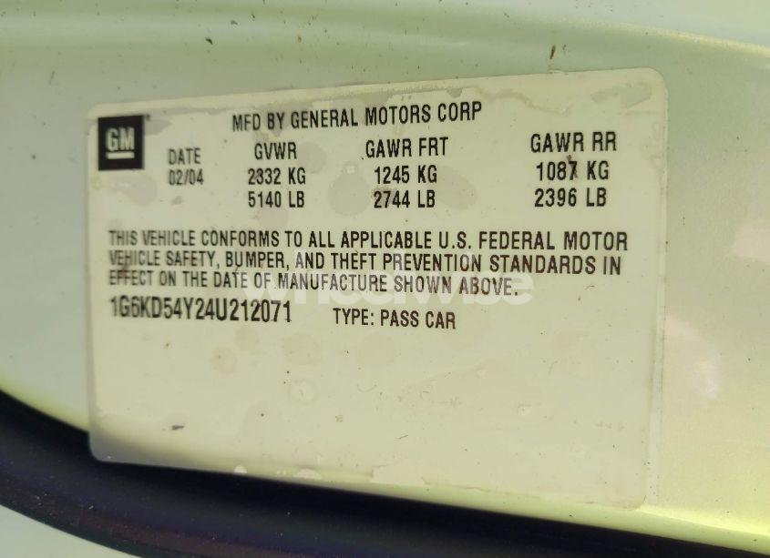 Photo 9 of 2004 Cadillac Deville STANDARD (VIN 1G6KD54Y24U212071)