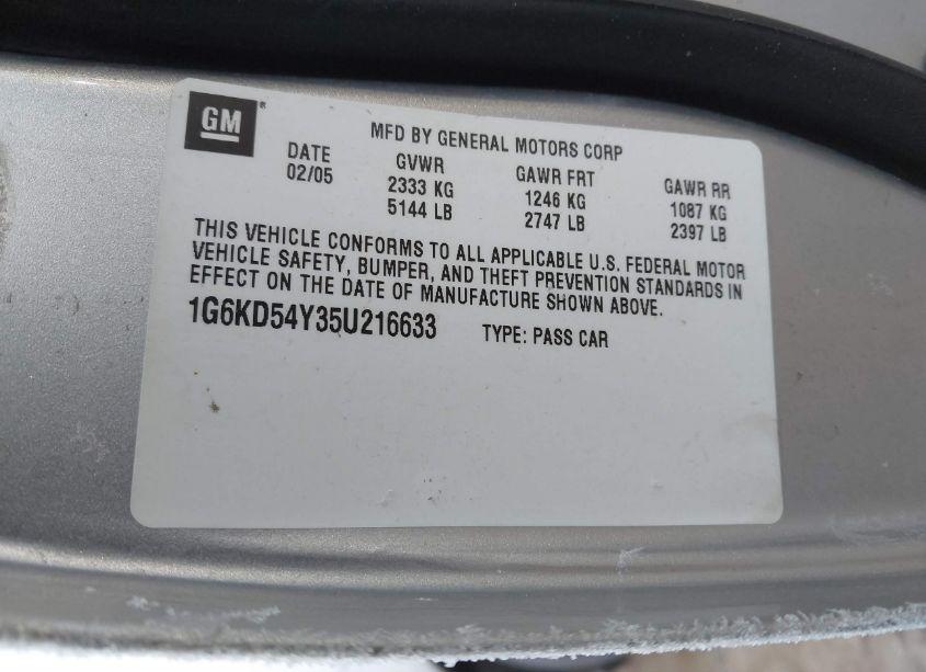 Photo 9 of 2005 Cadillac Deville LIVERY (VIN 1G6KD54Y35U216633)