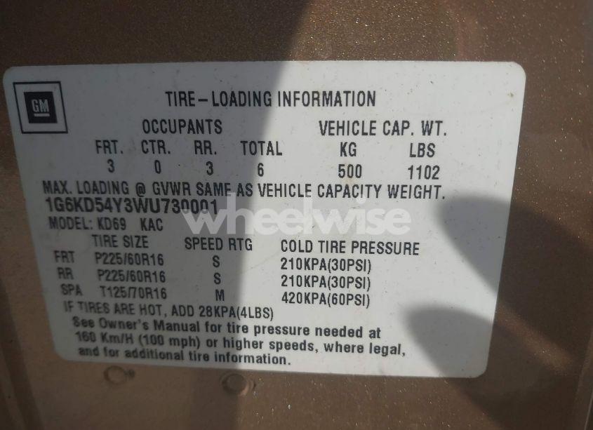 Photo 9 of 1998 Cadillac Deville STANDARD (VIN 1G6KD54Y3WU730001)