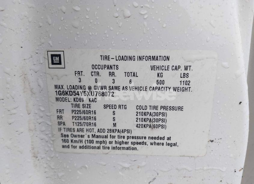 Photo 9 of 1999 Cadillac Deville STANDARD (VIN 1G6KD54Y5XU768072)