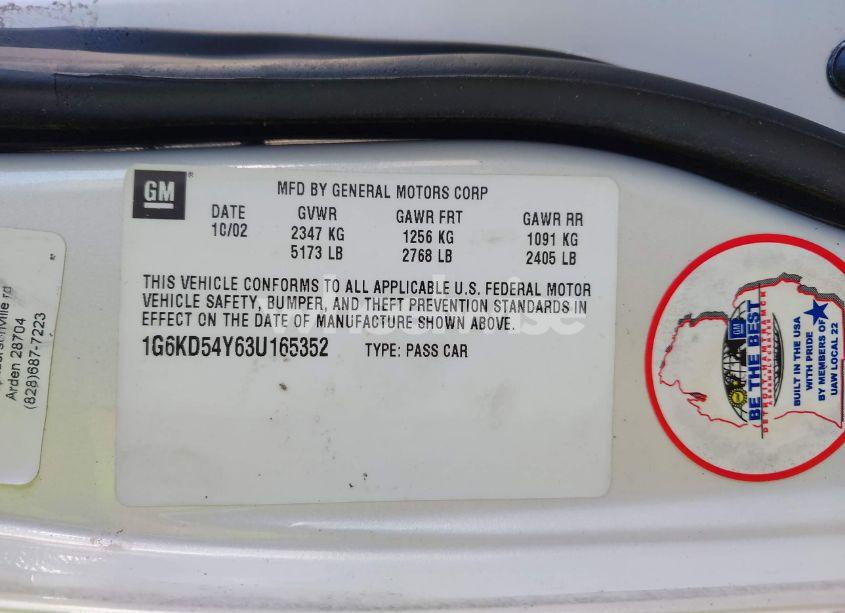 Photo 9 of 2003 Cadillac Deville STANDARD (VIN 1G6KD54Y63U165352)