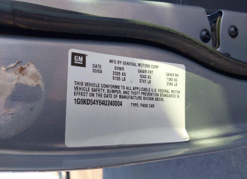 Photo 9 of 2004 Cadillac Deville STANDARD (VIN 1G6KD54Y64U240004)