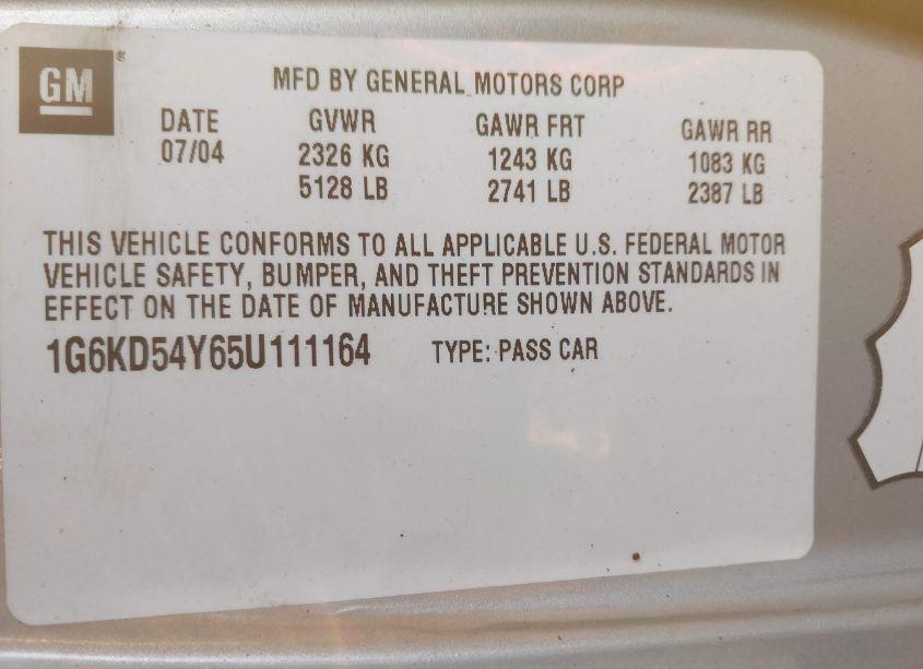 Photo 9 of 2005 Cadillac Deville LIVERY (VIN 1G6KD54Y65U111164)