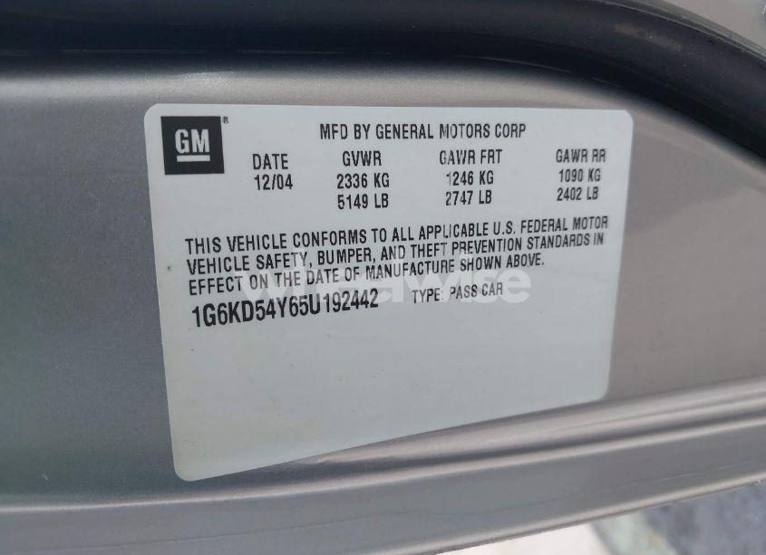 Photo 9 of 2005 Cadillac Deville STANDARD (VIN 1G6KD54Y65U192442)