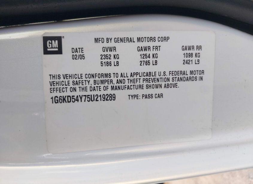 Photo 9 of 2005 Cadillac Deville STANDARD (VIN 1G6KD54Y75U219289)