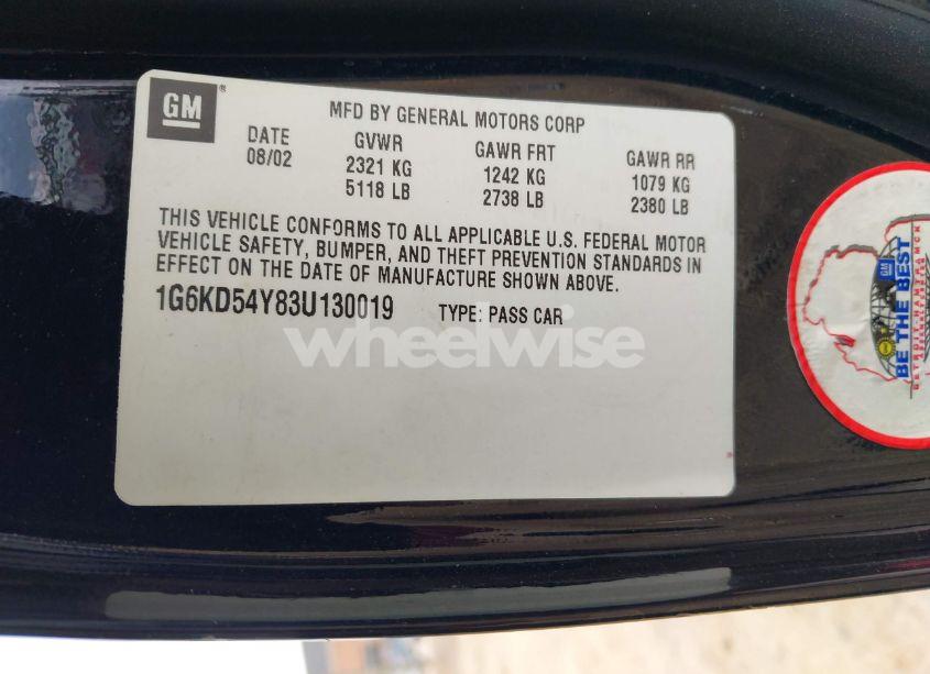 Photo 9 of 2003 Cadillac Deville STANDARD (VIN 1G6KD54Y83U130019)