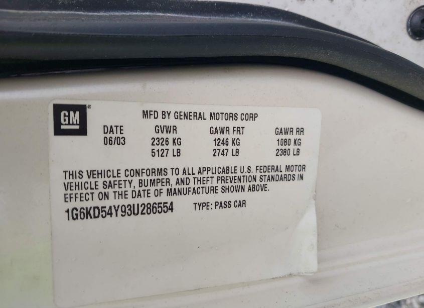 Photo 9 of 2003 Cadillac Deville STANDARD (VIN 1G6KD54Y93U286554)