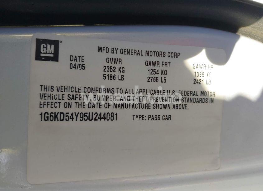 Photo 9 of 2005 Cadillac Deville STANDARD (VIN 1G6KD54Y95U244081)