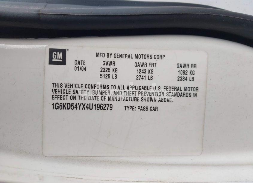 Photo 9 of 2004 Cadillac Deville STANDARD (VIN 1G6KD54YX4U196279)