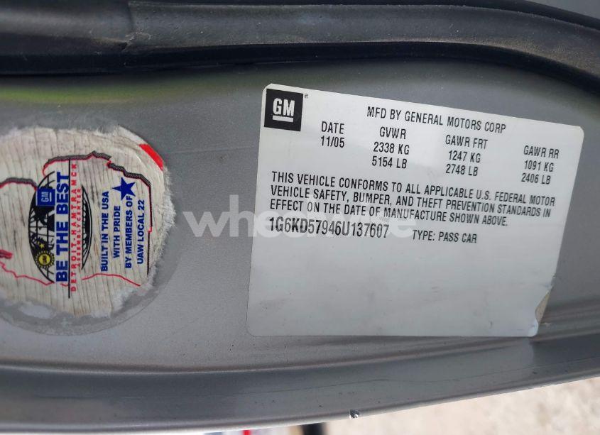 Photo 9 of 2006 Cadillac Dts PERFORMANCE (VIN 1G6KD57946U137607)