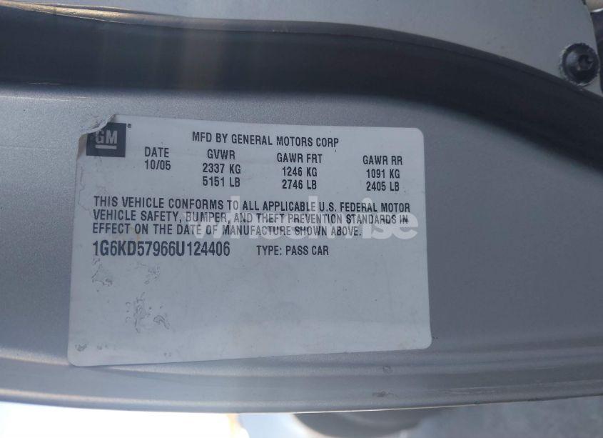 Photo 9 of 2006 Cadillac Dts PERFORMANCE (VIN 1G6KD57966U124406)