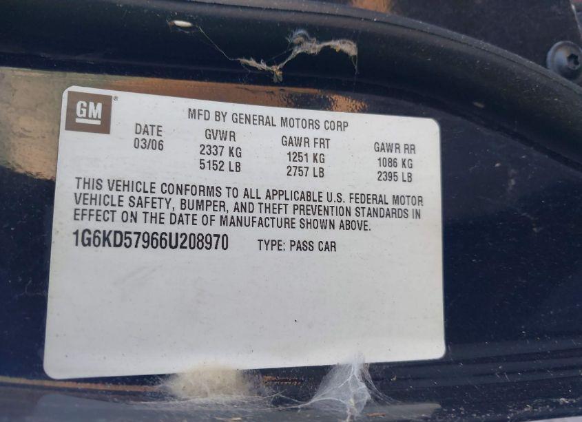 Photo 9 of 2006 Cadillac Dts PERFORMANCE (VIN 1G6KD57966U208970)