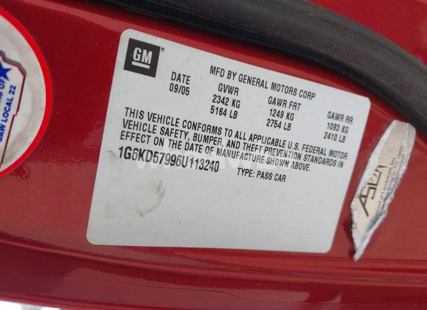 Photo 9 of 2006 Cadillac Dts PERFORMANCE (VIN 1G6KD57996U113240)