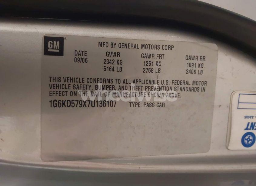 Photo 9 of 2007 Cadillac Dts PERFORMANCE (VIN 1G6KD579X7U136107)