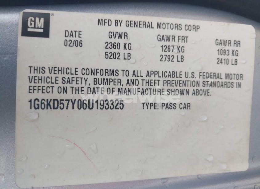 Photo 9 of 2006 Cadillac Dts (VIN 1G6KD57Y06U193325)