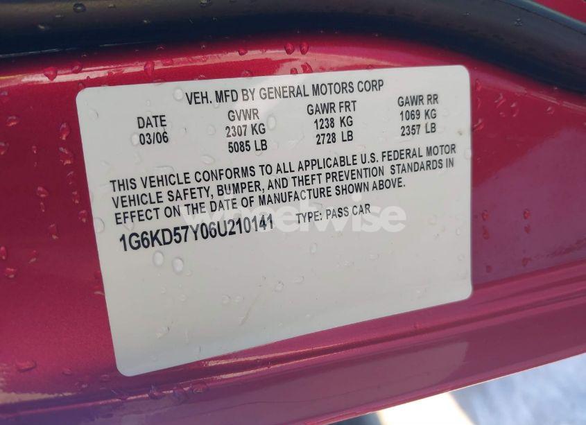 Photo 9 of 2006 Cadillac Dts STANDARD (VIN 1G6KD57Y06U210141)