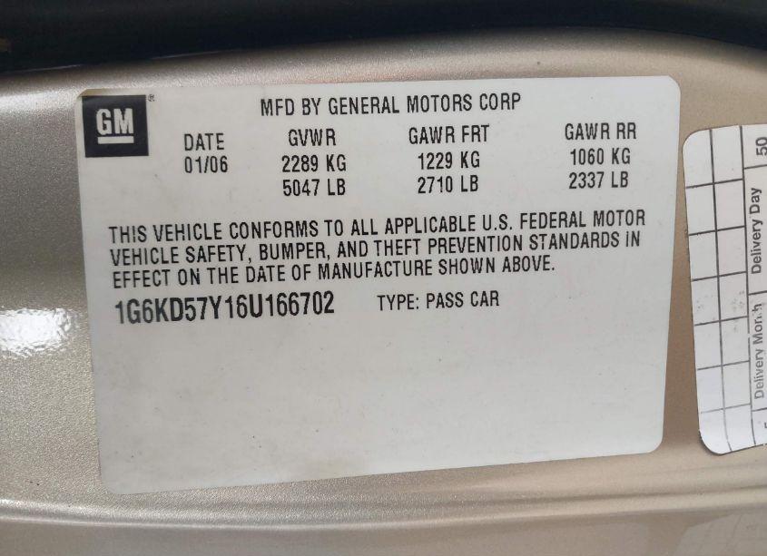 Photo 9 of 2006 Cadillac Dts (VIN 1G6KD57Y16U166702)