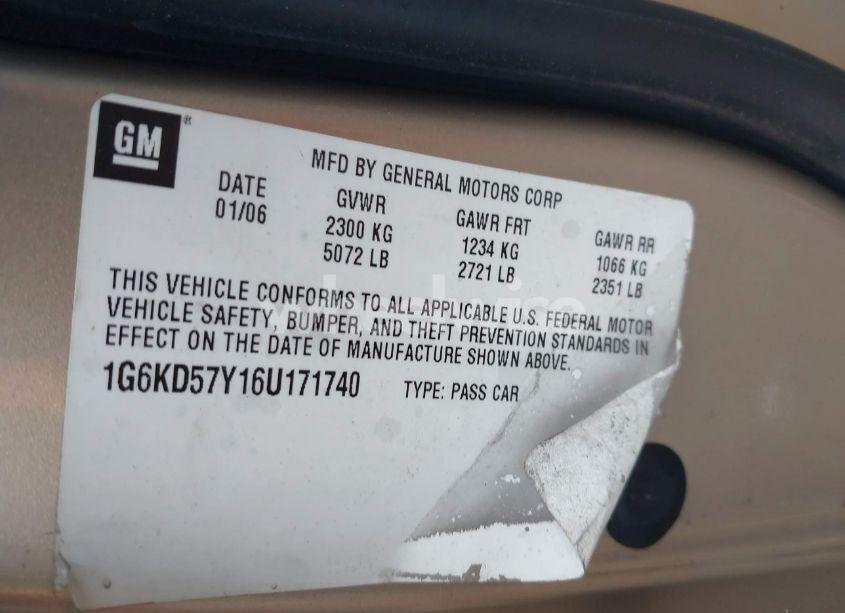 Photo 9 of 2006 Cadillac Dts (VIN 1G6KD57Y16U171740)