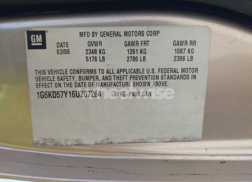 Photo 9 of 2006 Cadillac Dts (VIN 1G6KD57Y16U207264)