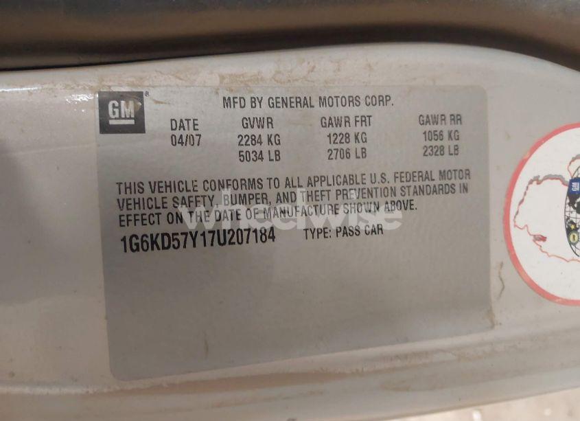 Photo 9 of 2007 Cadillac Dts LUXURY I (VIN 1G6KD57Y17U207184)