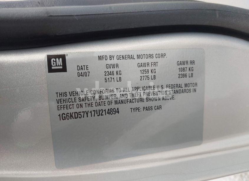 Photo 9 of 2007 Cadillac Dts V8 (VIN 1G6KD57Y17U214894)