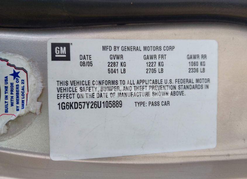 Photo 9 of 2006 Cadillac Dts (VIN 1G6KD57Y26U105889)