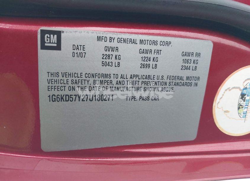 Photo 9 of 2007 Cadillac Dts V8 (VIN 1G6KD57Y27U180271)