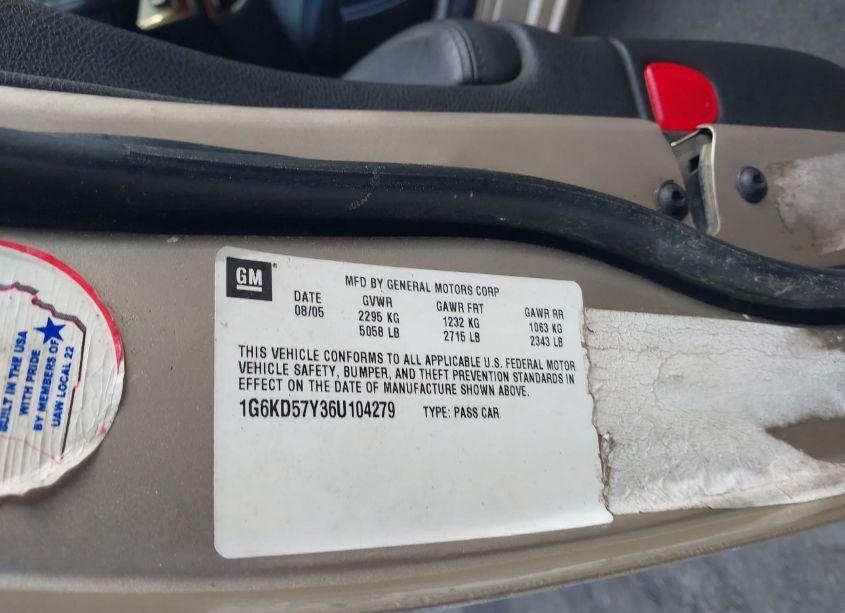 Photo 9 of 2006 Cadillac Dts (VIN 1G6KD57Y36U104279)