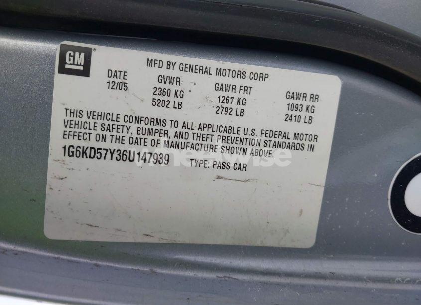 Photo 9 of 2006 Cadillac Dts (VIN 1G6KD57Y36U147939)