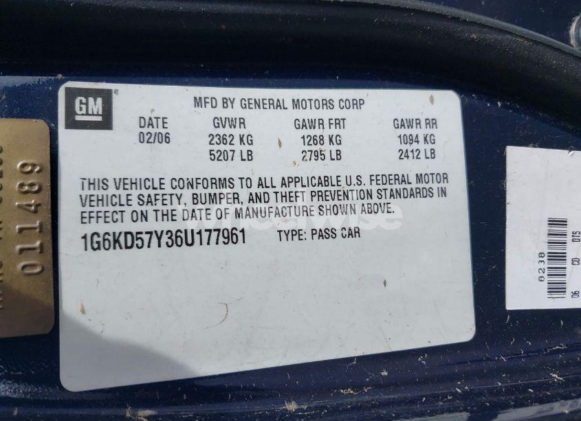 Photo 9 of 2006 Cadillac Dts (VIN 1G6KD57Y36U177961)