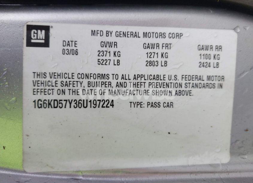 Photo 9 of 2006 Cadillac Dts (VIN 1G6KD57Y36U197224)