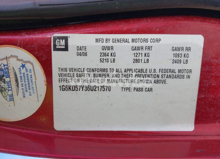 Photo 9 of 2006 Cadillac Dts (VIN 1G6KD57Y36U217570)