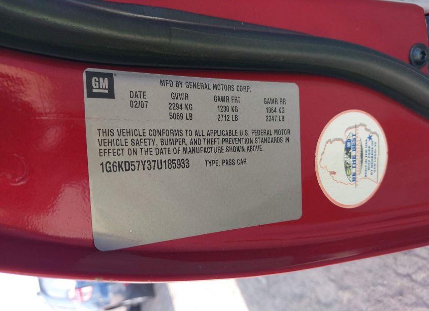 Photo 9 of 2007 Cadillac Dts LUXURY I (VIN 1G6KD57Y37U185933)