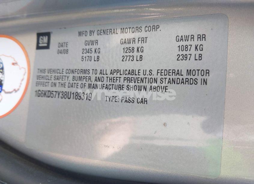 Photo 9 of 2008 Cadillac Dts 1SB (VIN 1G6KD57Y38U189319)