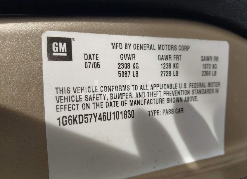 Photo 9 of 2006 Cadillac Dts (VIN 1G6KD57Y46U101830)