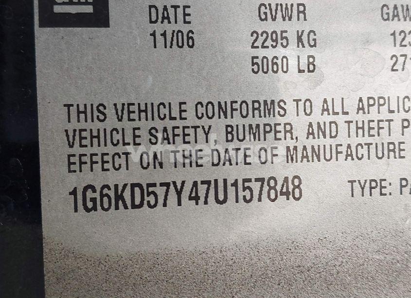 Photo 9 of 2007 Cadillac Dts LUXURY I (VIN 1G6KD57Y47U157848)