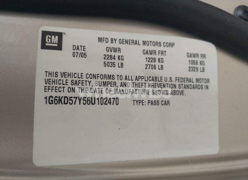 Photo 9 of 2006 Cadillac Dts STANDARD (VIN 1G6KD57Y56U102470)