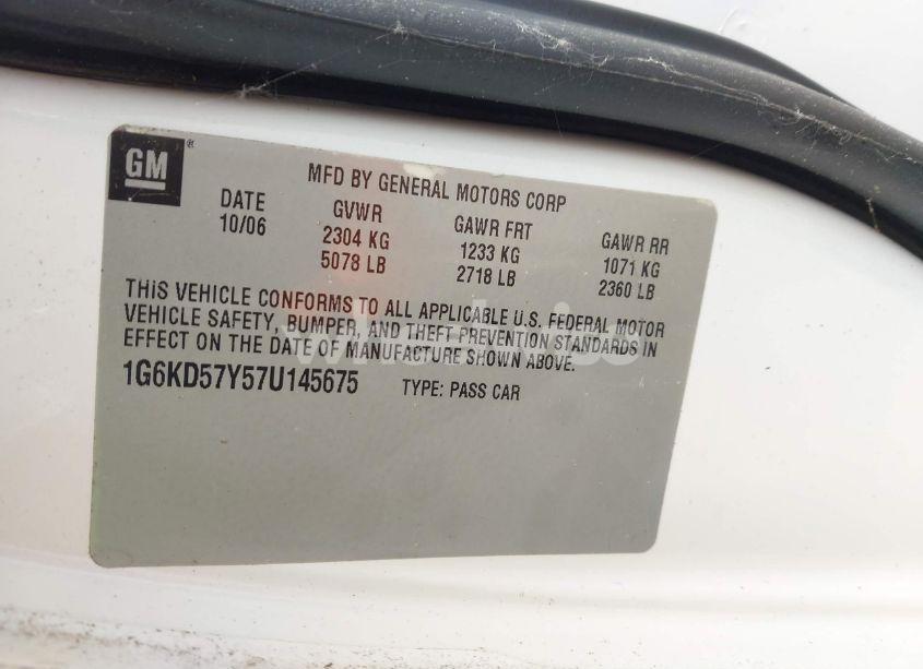 Photo 9 of 2007 Cadillac Dts LUXURY II (VIN 1G6KD57Y57U145675)