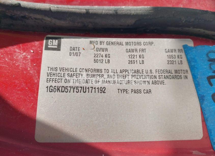 Photo 9 of 2007 Cadillac Dts LUXURY I (VIN 1G6KD57Y57U171192)