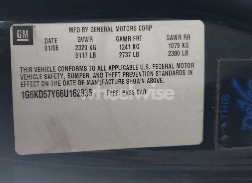 Photo 9 of 2006 Cadillac Dts (VIN 1G6KD57Y66U162936)