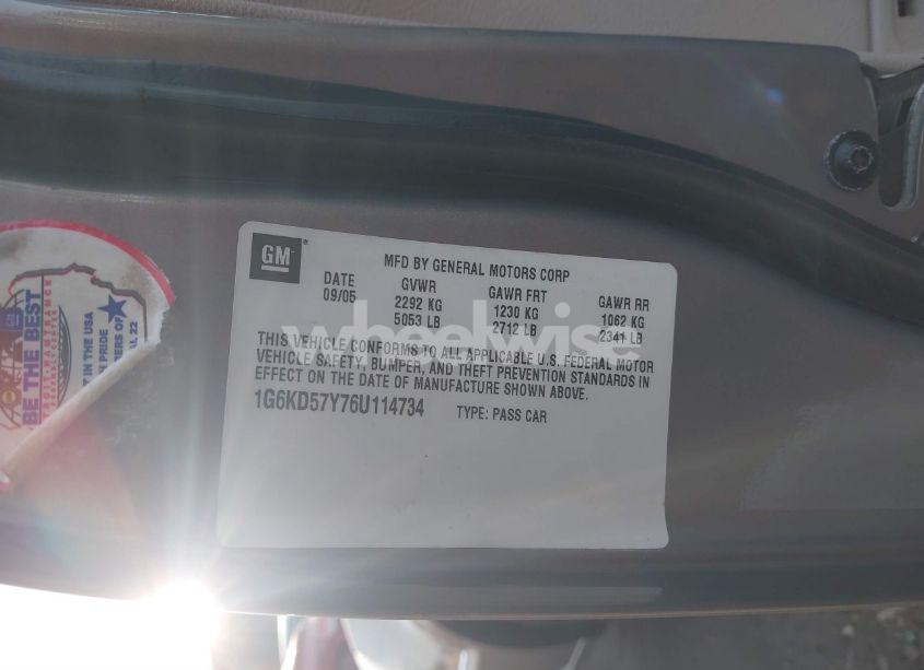 Photo 9 of 2006 Cadillac Dts (VIN 1G6KD57Y76U114734)