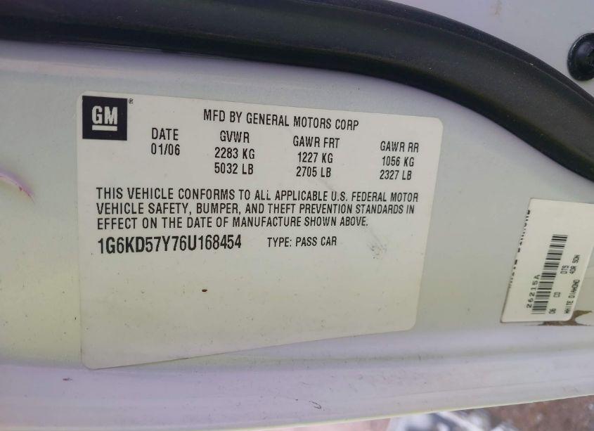 Photo 9 of 2006 Cadillac Dts (VIN 1G6KD57Y76U168454)