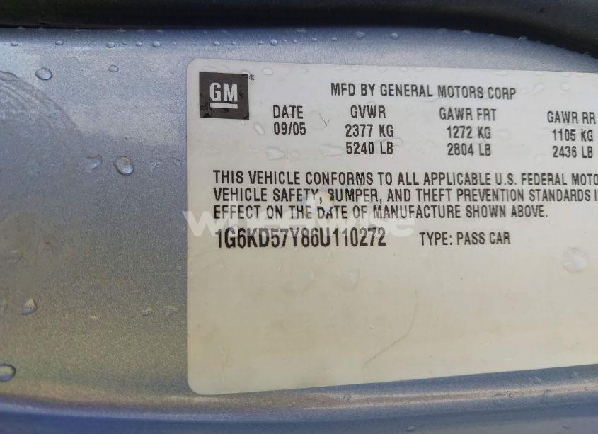 Photo 9 of 2006 Cadillac Dts (VIN 1G6KD57Y86U110272)