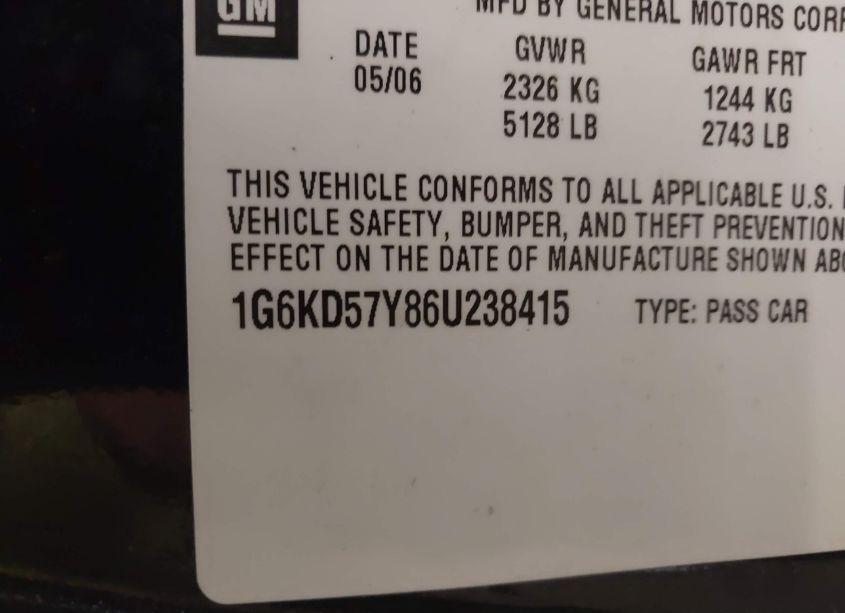 Photo 9 of 2006 Cadillac Dts (VIN 1G6KD57Y86U238415)