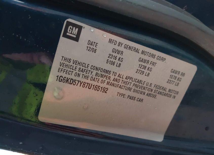 Photo 9 of 2007 Cadillac Dts LUXURY II (VIN 1G6KD57Y87U165192)