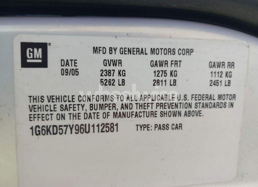 Photo 9 of 2006 Cadillac Dts (VIN 1G6KD57Y96U112581)