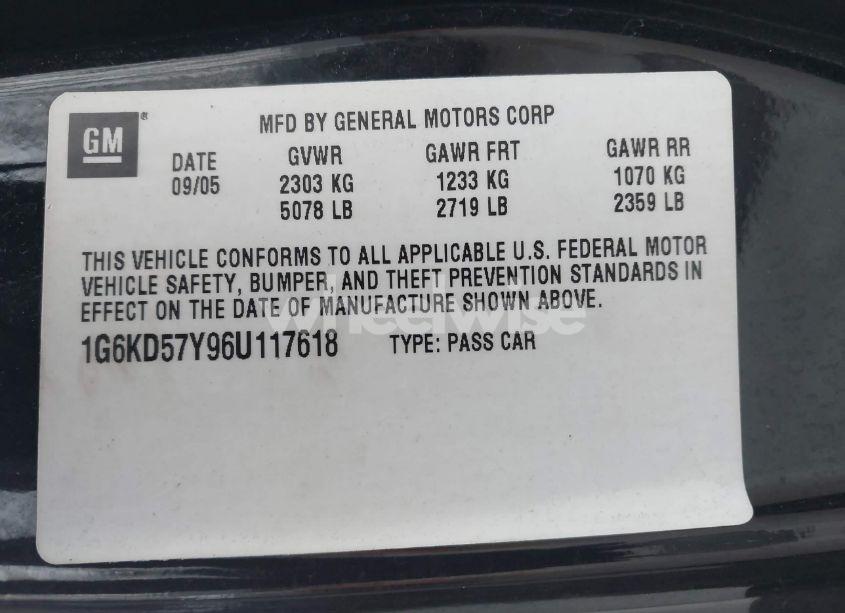 Photo 9 of 2006 Cadillac Dts (VIN 1G6KD57Y96U117618)