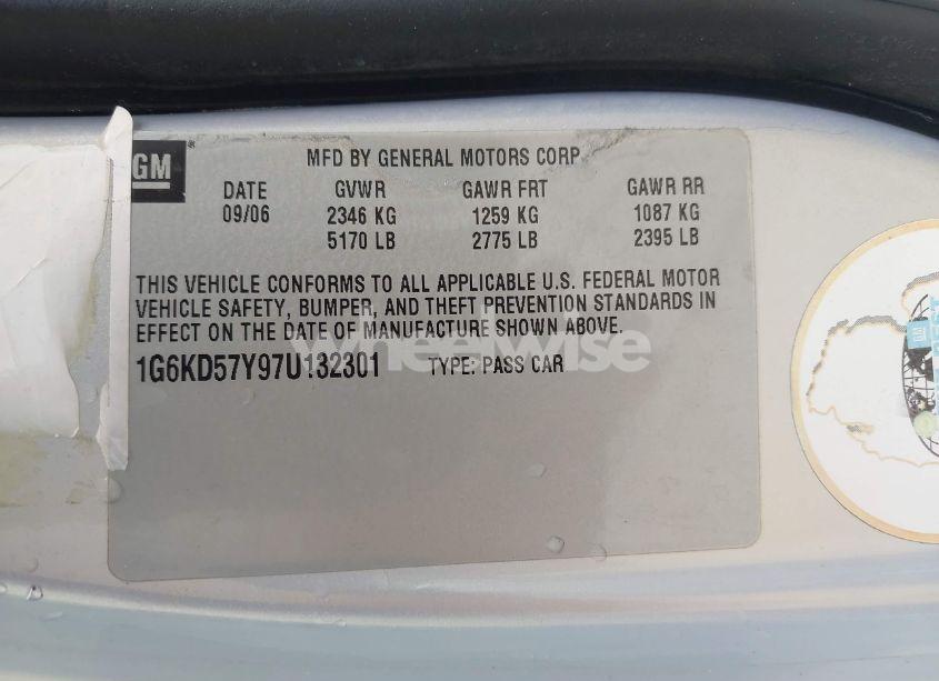 Photo 9 of 2007 Cadillac Dts LUXURY I (VIN 1G6KD57Y97U132301)