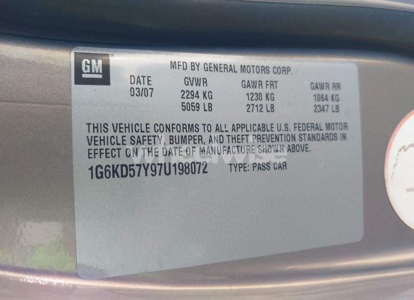 Photo 9 of 2007 Cadillac Dts LUXURY I (VIN 1G6KD57Y97U198072)