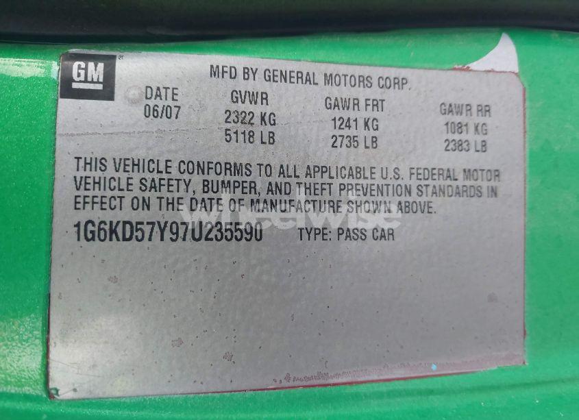 Photo 9 of 2007 Cadillac Dts LUXURY II (VIN 1G6KD57Y97U235590)